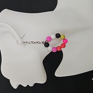 Small Dangle Colorful Lava Stone Earrings